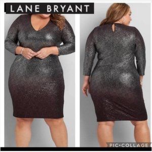 NWT Lane Bryant Ombre Metallic Shimmer Dress Size 1x 14 16